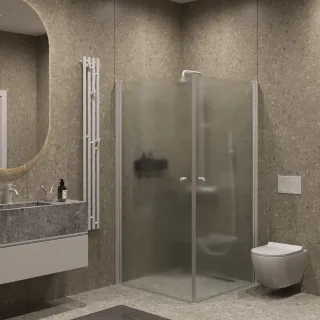 Душевой уголок на монопетле by Deonria U-90-89-6-S-W 90x89см белый/сатин